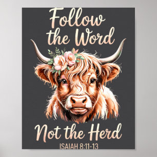 Poster Suivez La Parole Et Non La Horde Bible Vache Chrét