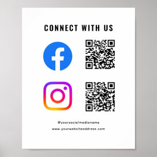 Poster Suivez l'analyse Se connecter avec nous QR Code So