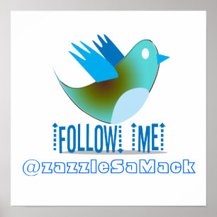 Poster Suivez-moi @ votre adresse Twitter