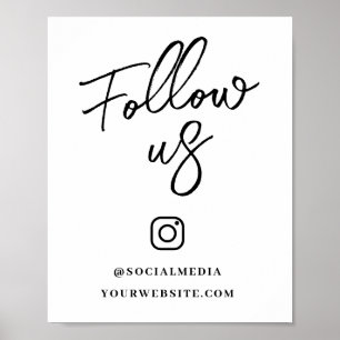 Poster Suivez-nous Social Media Sign