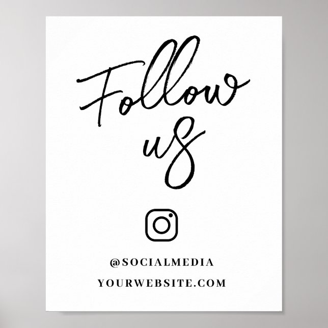 Poster Suivez-nous Social Media Sign (Devant)