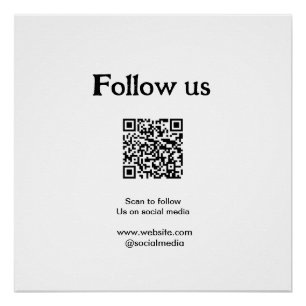 Poster Suivez-nous sur les réseaux sociaux, scannez le co