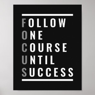 Poster Suivez un cours jusqu'au succès Motivation