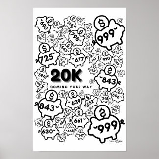 Poster Suivi annuel de l'épargne - économisez 20 000 $ en