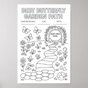 Poster Suivi de chemin de jardin papillon de dette