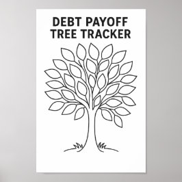 Poster Suivi de l'arbre de compensation de la dette noir 