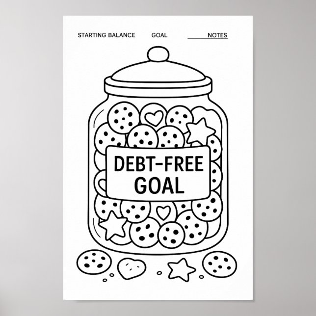 Poster Suivi de remplissage du pot à biscuits de dette fa (Devant)