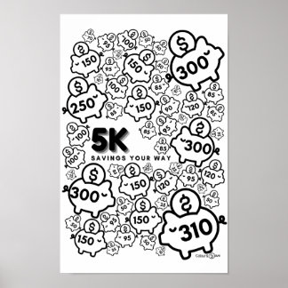 Poster Suivi des économies - économiser 5 000 $ en 52 sem