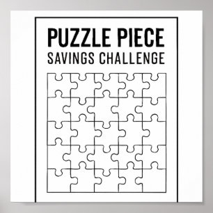 Poster Suivi du défi Économies de pièces de puzzle