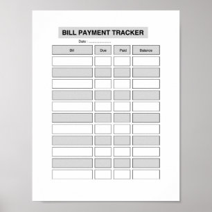 Poster Suivi mensuel des paiements de factures