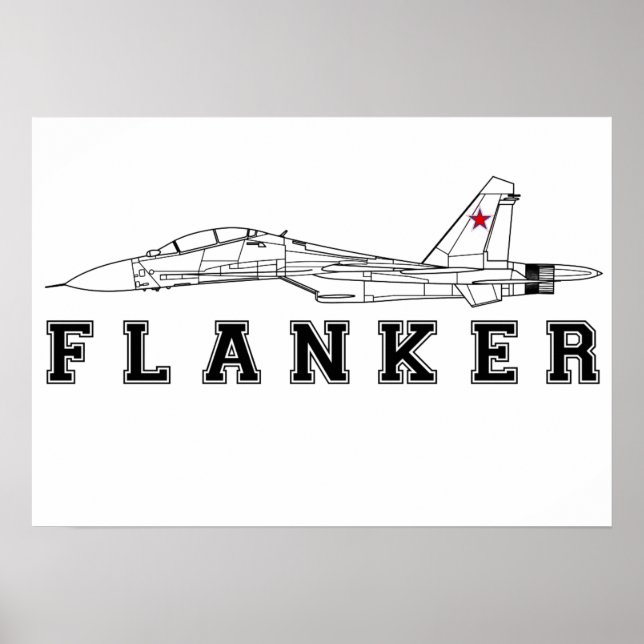 POSTER SUKHOI SU-30 FLANKER FIGHTER RUSSE AIR FORCE JET F (Devant)