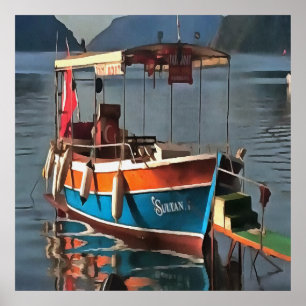 Poster Sultan Taxi Bateau Marmaris Art Nautique