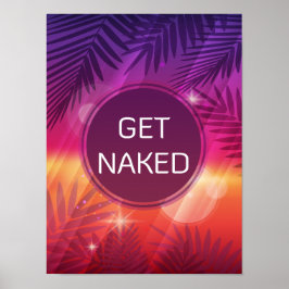 Poster Summer Beach Night Palm Devenez Nu