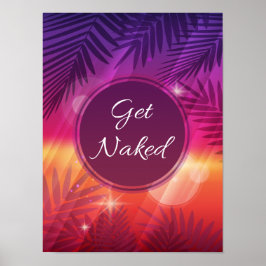 Poster Summer Beach Night Palm Devenez Nu