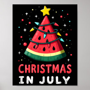 Poster Summer Beach Vacances Noël En Juillet Watermelon