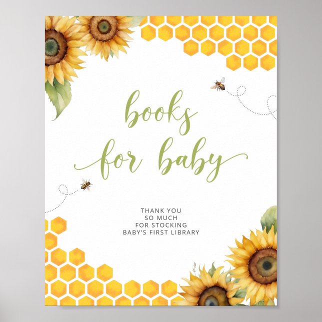 Poster Summer Honey Bee Baby shower Livres Pour Baby Post (Devant)