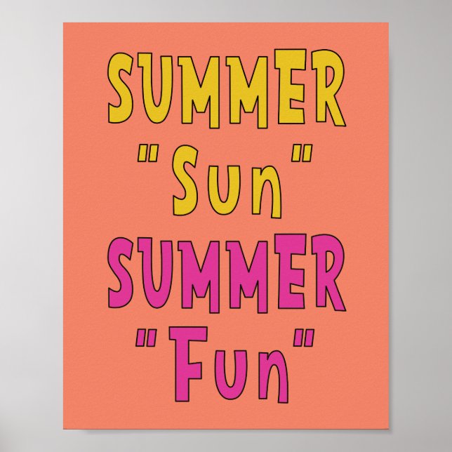 Poster Summer Sun Summer Fun (Devant)