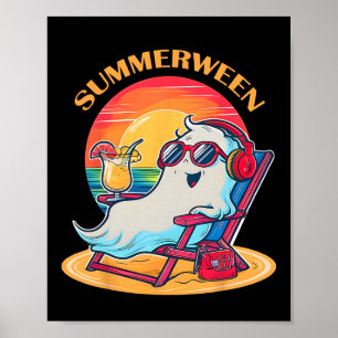 Poster Summerween mignon Fantôme d'été Éffrayant Hallowee