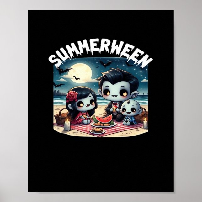 Poster Summerween With A Family Of Vampires At The Beach  (Devant)