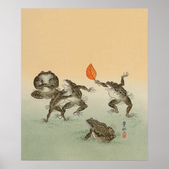 Poster Sumo de grenouilles - Ohara Koson (Devant)