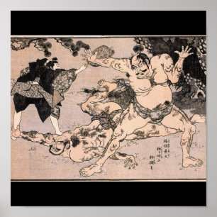 Poster Sumo Wrestlers, Circa 1800's. Japan