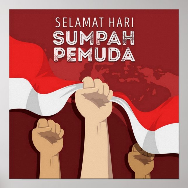 Poster Sumpah Pemuda - Engagement de la jeunesse indonési (Devant)