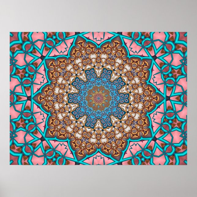 Poster Sun Mandala Floral (Devant)
