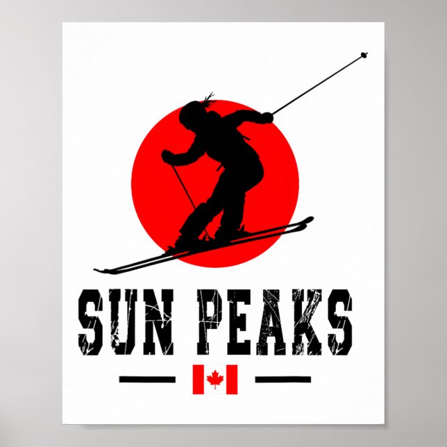 Poster Sun Peaks Canada Ski Resort Rocky Mountains Canadi (Devant)