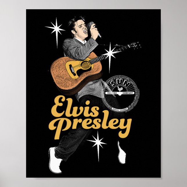 Poster Sun Records X Elvis Presley Dansant Avec Étoiles (Devant)