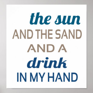 Poster Sun Sand Drink In Hand