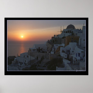Poster Sun Sets sur Santorin