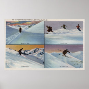 Poster Sun Valley, ID - Ski