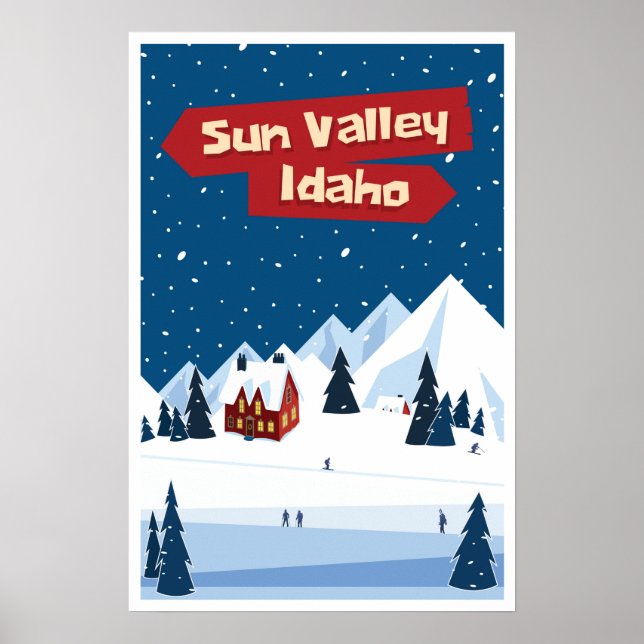 Poster Sun Valley, Idaho, Ski (Devant)