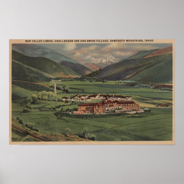 Poster Sun Valley, IDView de Sun Valley Lodge (Devant)