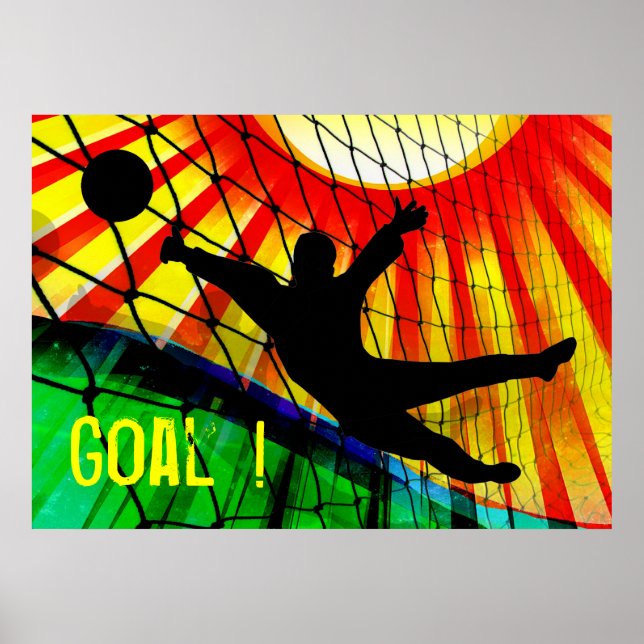 Poster Sunburst and Net Soccer Goalie (Devant)