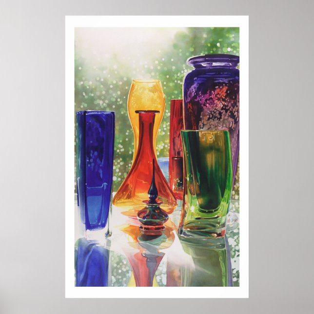 Poster "Sundance" Art Verre aquarelle Peinture (Devant)