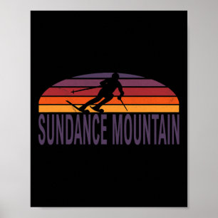 Poster Sundance Mountain Utah Usa Station de ski Snowboar
