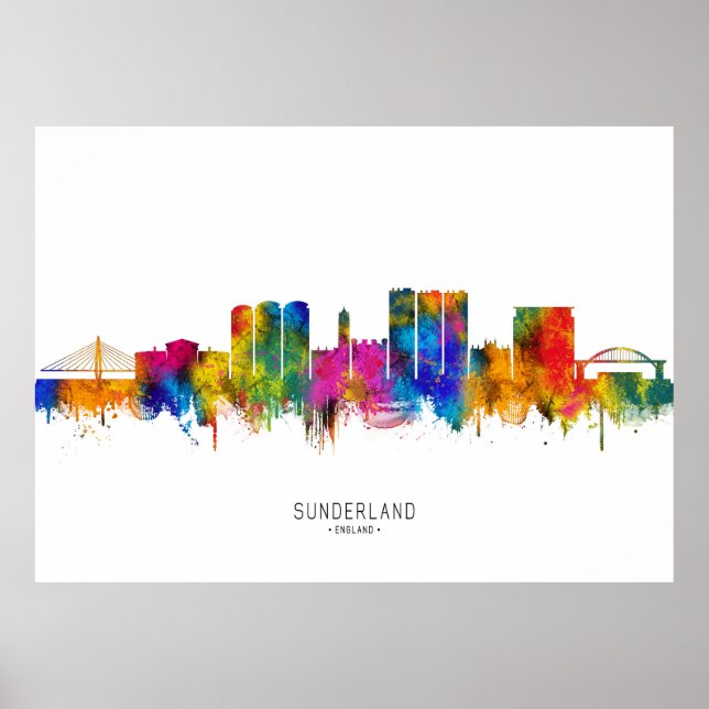 Poster Sunderland Angleterre Skyline (Devant)
