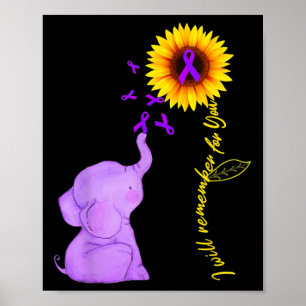 Poster Sunflower Alzheimer Awareness Je Me Souviendrai De