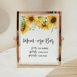 Poster Sunflower Baby shower Mom Osa Bar