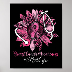 Poster Sunflower CMA Life Pink Ribbon Cancer du sein Awar