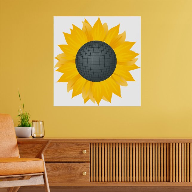 Poster Sunflower Disco Ball Retro Party Vibe (Créateur téléchargé)