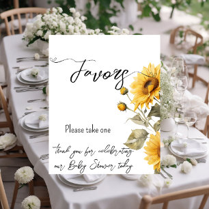 Poster Sunflower Elegant Boho Baby shower Floral Faveurs