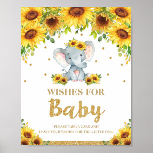 Poster Sunflower Elephant Wives for Baby Sign Activity