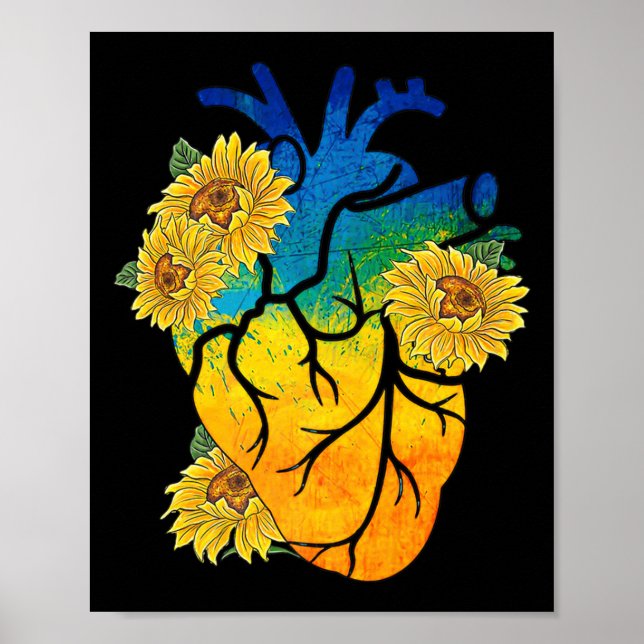 Poster Sunflower Heart Ukraine Pavillon ukrainien avec (Devant)