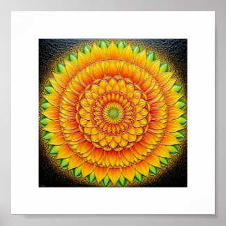 Poster "Sunflower Mandala of Light - Sacred Geometry Art"