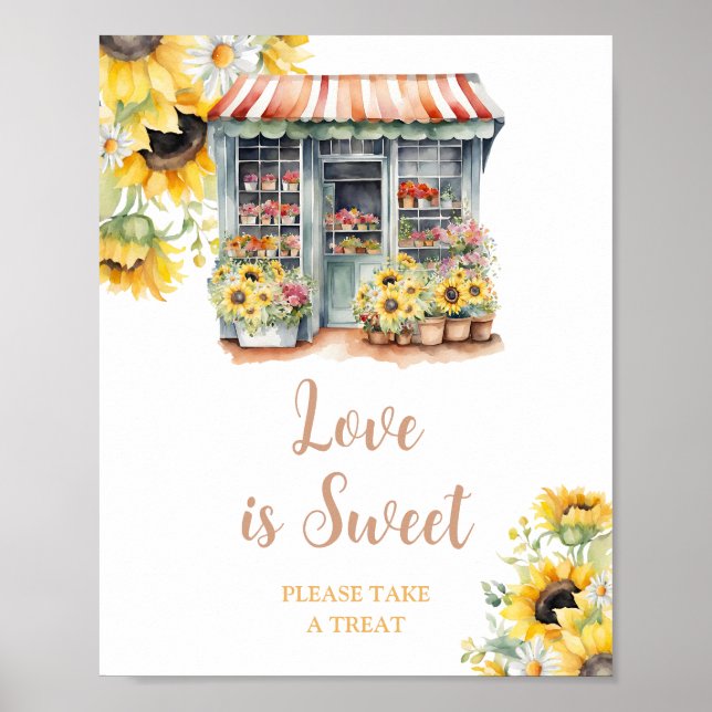 Poster Sunflower Market Fête des mariées L'amour est doux (Devant)