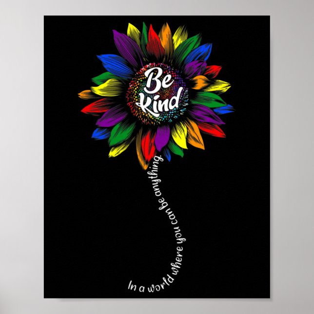 Poster Sunflower Sensibilisation sur l'autisme Be Kind Pu (Devant)