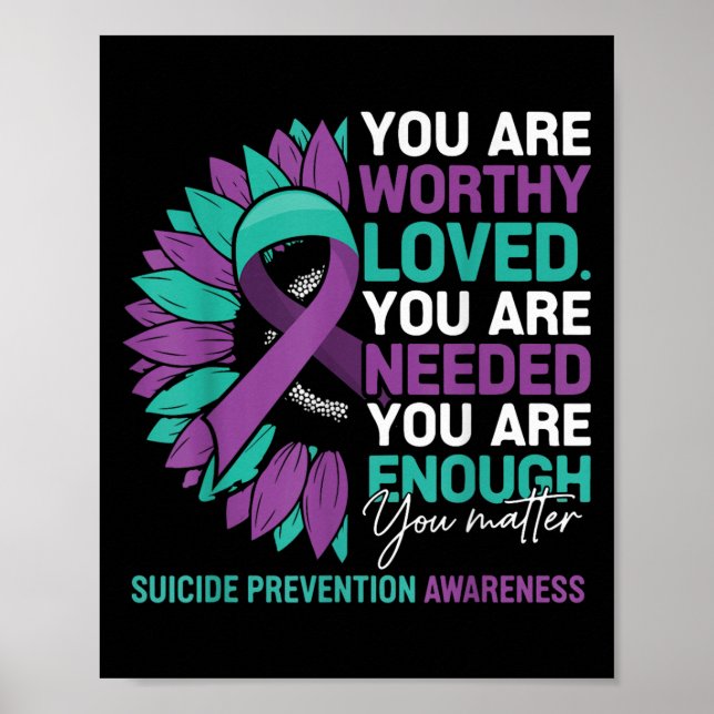 Poster Sunflower Suicide Prevention Awareness Motivationa (Devant)