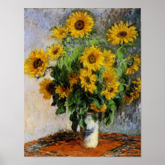 Poster Sunflowers, 1881 par Monet. (Devant)